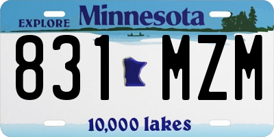 MN license plate 831MZM