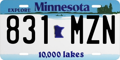 MN license plate 831MZN