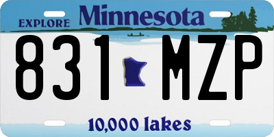 MN license plate 831MZP