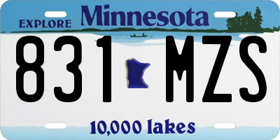 MN license plate 831MZS