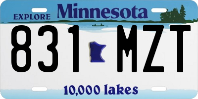MN license plate 831MZT