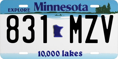 MN license plate 831MZV