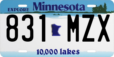 MN license plate 831MZX