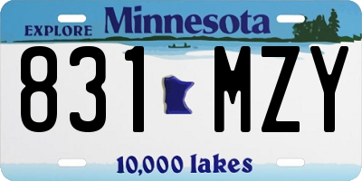 MN license plate 831MZY