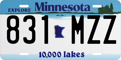 MN license plate 831MZZ