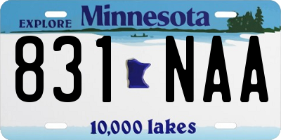 MN license plate 831NAA