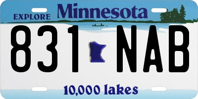 MN license plate 831NAB