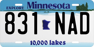 MN license plate 831NAD