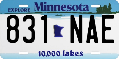 MN license plate 831NAE