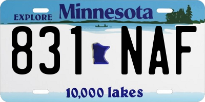 MN license plate 831NAF