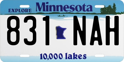 MN license plate 831NAH