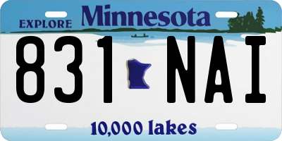 MN license plate 831NAI