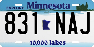 MN license plate 831NAJ