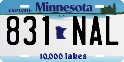 MN license plate 831NAL