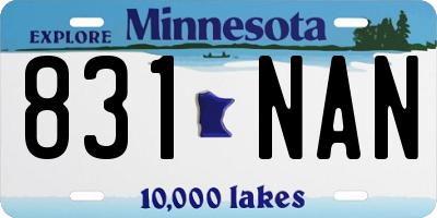 MN license plate 831NAN