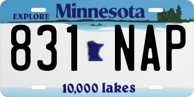 MN license plate 831NAP