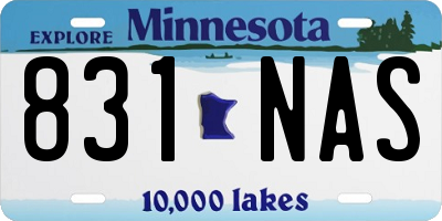 MN license plate 831NAS