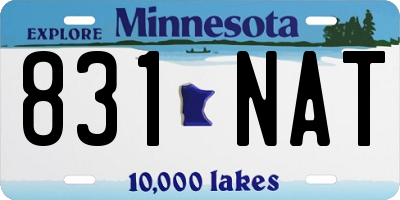 MN license plate 831NAT
