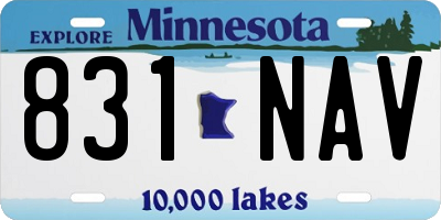 MN license plate 831NAV