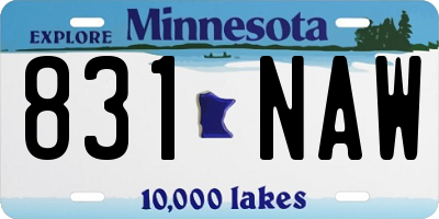 MN license plate 831NAW