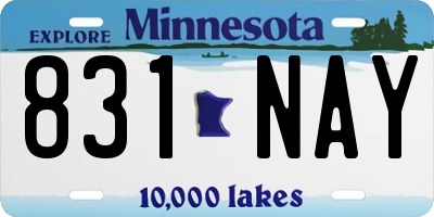 MN license plate 831NAY