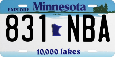 MN license plate 831NBA