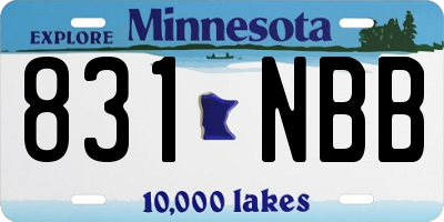 MN license plate 831NBB