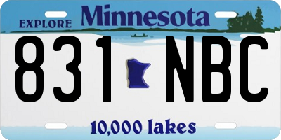 MN license plate 831NBC