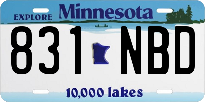 MN license plate 831NBD