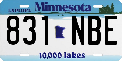 MN license plate 831NBE