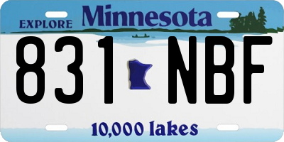 MN license plate 831NBF