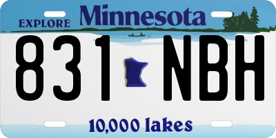 MN license plate 831NBH