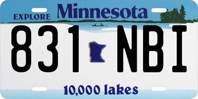 MN license plate 831NBI
