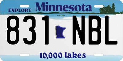 MN license plate 831NBL