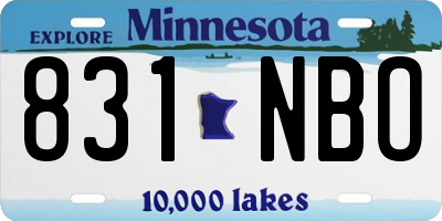 MN license plate 831NBO
