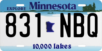MN license plate 831NBQ