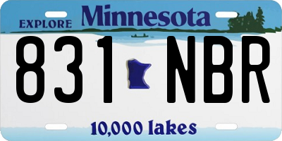 MN license plate 831NBR