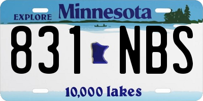 MN license plate 831NBS