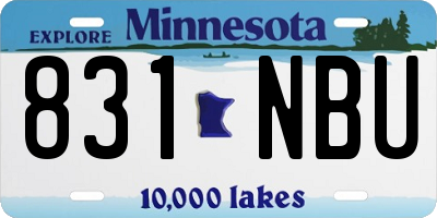 MN license plate 831NBU