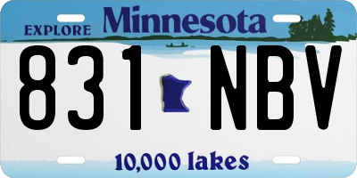 MN license plate 831NBV