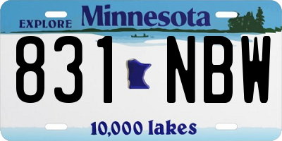MN license plate 831NBW