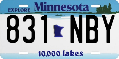 MN license plate 831NBY