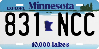 MN license plate 831NCC