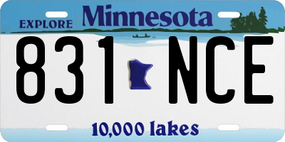 MN license plate 831NCE