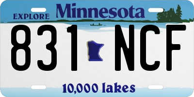 MN license plate 831NCF