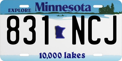 MN license plate 831NCJ