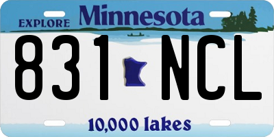 MN license plate 831NCL
