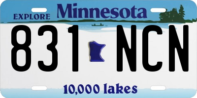 MN license plate 831NCN
