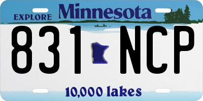 MN license plate 831NCP
