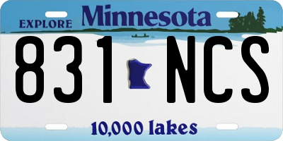 MN license plate 831NCS